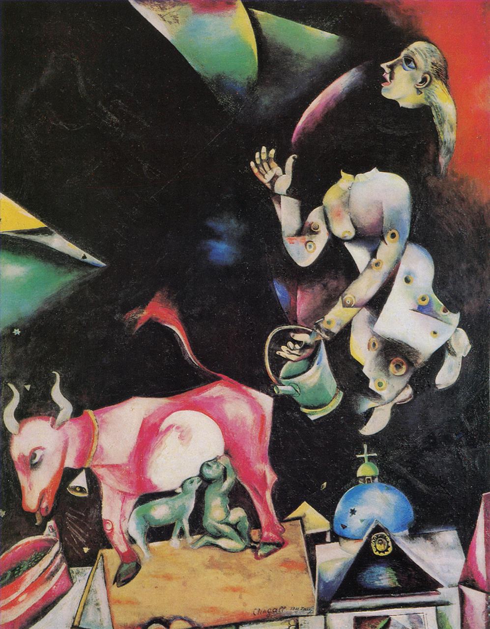 A Rusia con culos y otros contemporáneo Marc Chagall Pintura al óleo